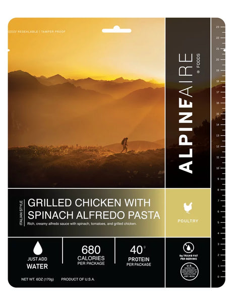 Grilled Chicken with Spinach Alfredo Pasta