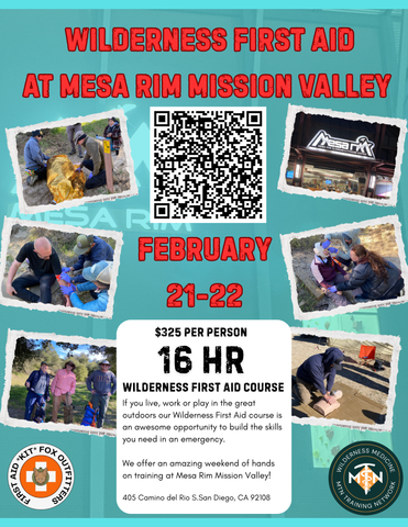 MESA RIM MISSION VALLEY Wilderness Weekend WFA-16 Hr./CPR Certification Course