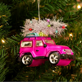 Pink Jeep with Tree Ornament