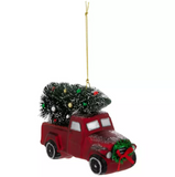 Red Truck with Tree Ornament