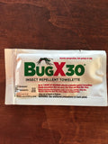 Bug X 30 Insect Repellent Towelettes – with 30% DEET
