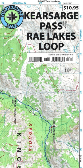 Kearsarge Pass-Rae Lakes Loop Map