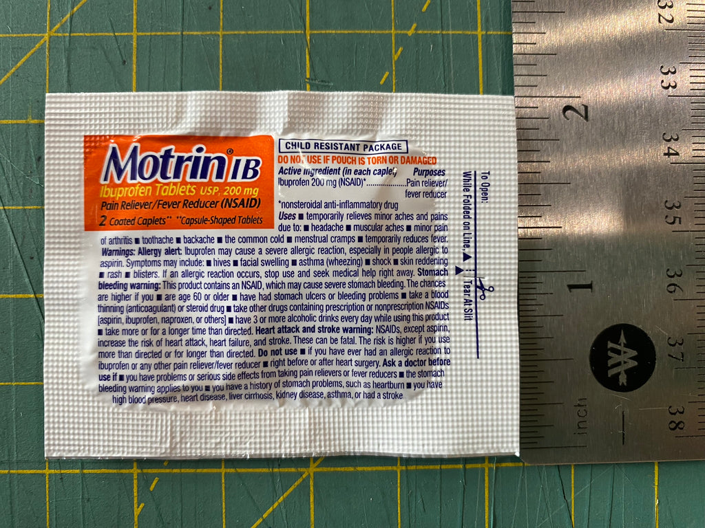 Motrin Packelt Label Motrin® IB, Single Use Packet – Kit Fox Outfitters